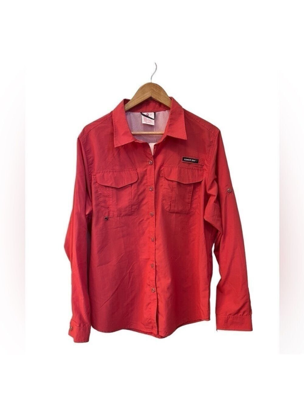 NWT Little Donkey Andy Vented UV Protectant Button Down Shirt- Size Large- Coral